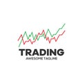 Trading financial vector logo. candlestick trading. trading stock symbol. market chart sign Royalty Free Stock Photo