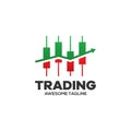 Trading financial vector logo. candlestick trading. trading stock symbol. market chart sign Royalty Free Stock Photo