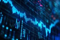 During trading hours, digital screens display the latest financial market trends using dynamic line graph patterns Royalty Free Stock Photo