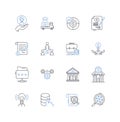 Trading house line icons collection. Investments, Stockbroking, Commodities, Derivatives, Arbitrage, Futures, Options Royalty Free Stock Photo