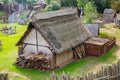 Trading houses. Norman village reconstruction, dated back to 1050. Educational centre for kids. England, UK Royalty Free Stock Photo