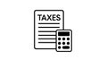 Taxes Icon. Vector black and white simple