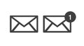 Message or Mail Icon Set. Vector isolated flat Royalty Free Stock Photo