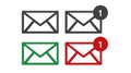 Message or Mail Icon Set. Vector isolated flat editable illustration Royalty Free Stock Photo