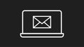 Laptop Mail Icon. Vector isolated editable black and white Royalty Free Stock Photo