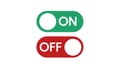 On and Off icon. Vector green and red flat isolated illustration Royalty Free Stock Photo