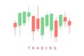 Trading icon illustration with candles. Rise and fall graph. Vector EPS 10