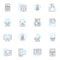 Trading platform linear icons set. Interface, Functionality, User-friendly, Efficiency, Execution, Orderflow, Charting Royalty Free Stock Photo