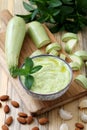 Tradiotional Italian zucchini pesto Royalty Free Stock Photo