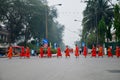 Tradition of almsgiving with sticky rice by Monks procession