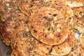 Tradition arabic bread - Pita with zaatar and sesame seeds