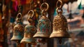 tradition asian bell in Buddha temple complex Royalty Free Stock Photo