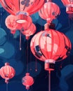 Chinese asian celebrate festival decor tradition culture lantern background asia red holiday china