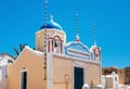 Tradition Greek church in Oia town, Santorini island, Greece Royalty Free Stock Photo