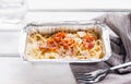 Tradition Italian food pasta carbonara, Spaghetti with bacon, ha Royalty Free Stock Photo