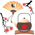 Tradition japanese objects Royalty Free Stock Photo