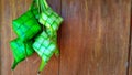 the tradition of making Ketupat during the celebration of Islamic holidays on the island of Java