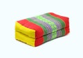 Tradition native Thai style rectangle pillow isolated on white background Royalty Free Stock Photo