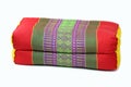 Tradition native Thai style rectangle pillow isolated on white background Royalty Free Stock Photo