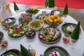 Tradition Northern Thai Food. On A Wooden Table, Set Of Thai Food Popular Menu.