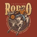 Tradition rodeo bull poster colorful