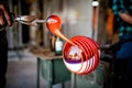 Traditiona technique of glass blowing