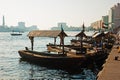 Traditional Abra ferries at the creek in Dubai