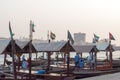 Traditional Abra ferries at the creek in Dubai, United Arab Emirates