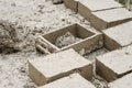 Traditional adobe mud bricks in Paru Paru Community Village Royalty Free Stock Photo