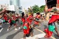 Traditional African culture group people dance during Fuzue pre-carnival