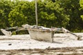 Traditional african fishingboat on beach