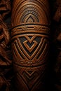 Traditional African tribal wood carving design. Generative Ai Royalty Free Stock Photo