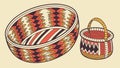 Traditional African Woven Baskets with Intricate Designs, vector design Generative AI Royalty Free Stock Photo