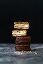 Traditional Alfajores Alfajor with dulce de leche covered with chocolate - Traditional Argentine sweet