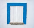 Traditional Algarve window in a typical house in PortimÃ£o. Royalty Free Stock Photo
