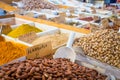 Traditional almonds and pistachios market in South Italy