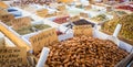 Traditional almonds and pistachios market in South Italy