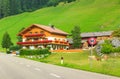 Traditional Alpine house,Dolomites,Sudtirol,Italy Royalty Free Stock Photo
