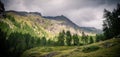 Traditional alpine valley landscape of Italian Alps