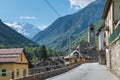 Traditional alpine village. Ceppo Morelli and Monte Rosa, Italy Royalty Free Stock Photo