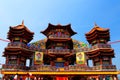 The traditional altar to Sacrifice to Ghosts and Gods on Mid-Year Festival , located in Keelung city,Taiwan