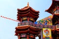 The traditional altar to Sacrifice to Ghosts and Gods on Mid-Year Festival , located in Keelung city,Taiwan