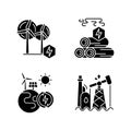 Traditional and alternative energy black glyph icons set on white space Royalty Free Stock Photo