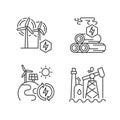 Traditional and alternative energy linear icons set Royalty Free Stock Photo