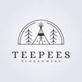 traditional american ethnic lodge tent teepee vector illustration design for logo icon template