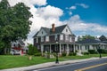 Traditional American House in Colonial Style. Beautiful old style American house with columns
