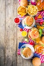 Traditional American Picnic with burgers Royalty Free Stock Photo