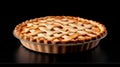 Traditional American pie on black isolated background. National Pie Day.