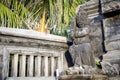 Traditional balinese hindu statues in bali temple indonesia Royalty Free Stock Photo