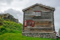 Traditional ancient wooden norwegian loghouse